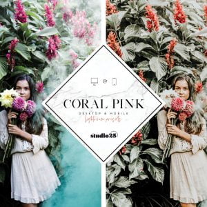 Coral pink lightroom preset 1