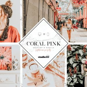 Coral pink lightroom preset