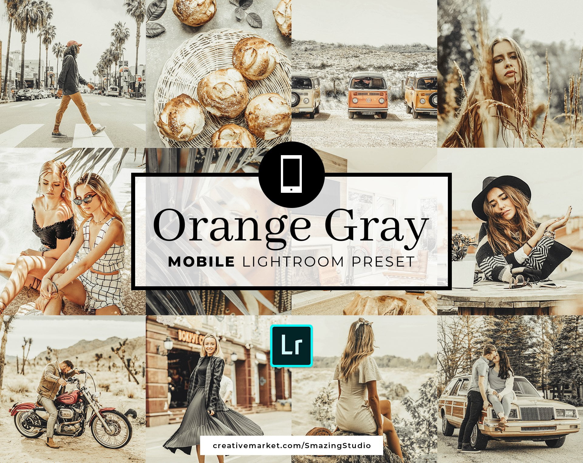 Orange Gray Mobile Lightroom Preset