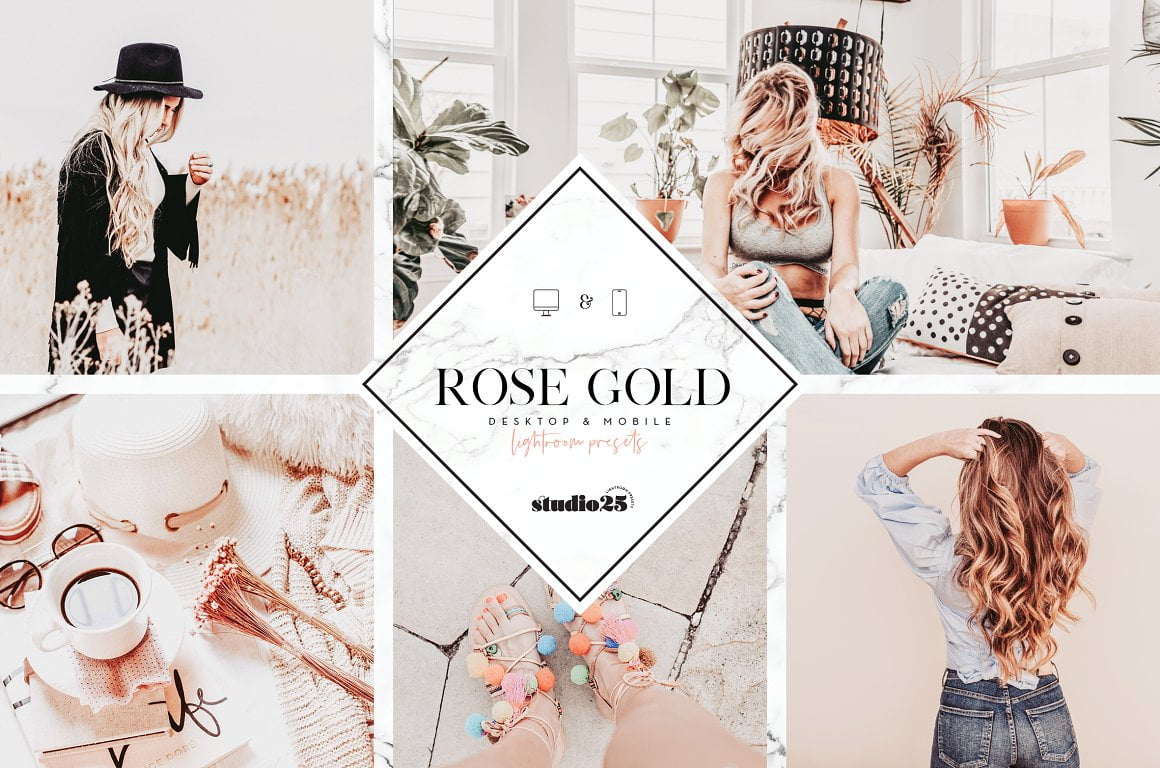 Rose gold lightroom preset